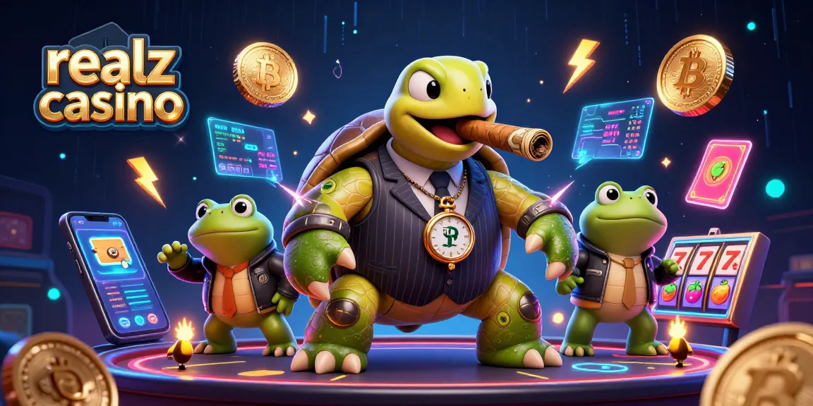 Experience the thrill at realz casino with a vibrant 3D illustration showcasing engaging gaming elements.