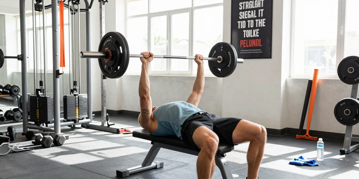 Ein Bodybuilder, der im Steroidshop trainiert und Gewichte hebt, um Muskeln aufzubauen.