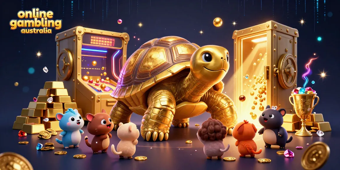 Experience online gambling in Australia with our vibrant 3D illustration showcasing a playful casino scene.